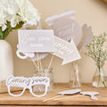 I Saw U First Neutral Baby Shower Photo Props - beige