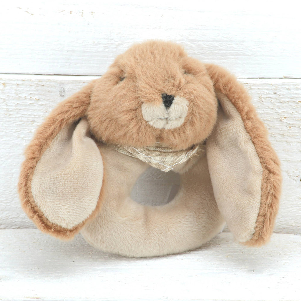 Bunny Baby Rattle Brown Premium