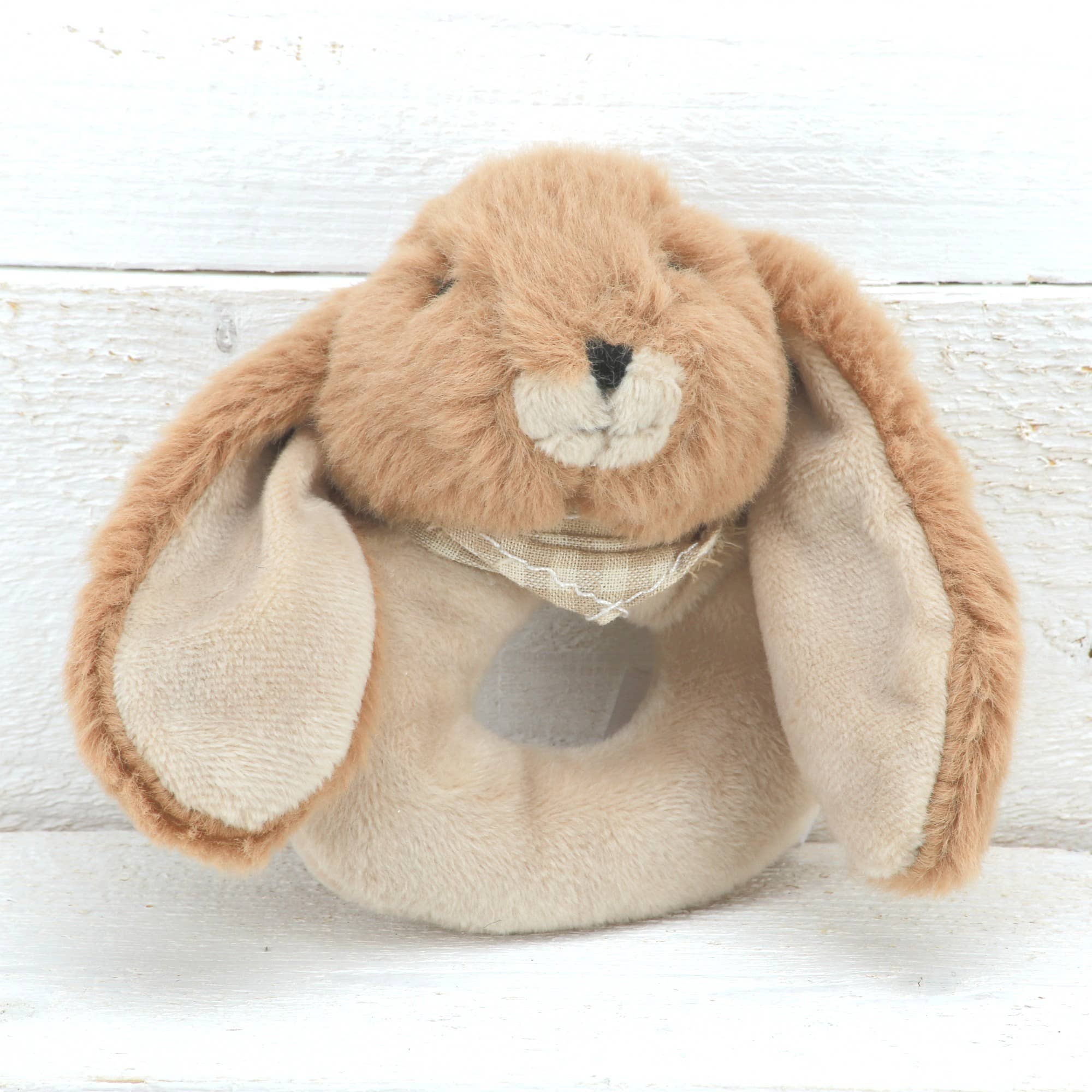 Bunny Baby Rattle Brown Premium