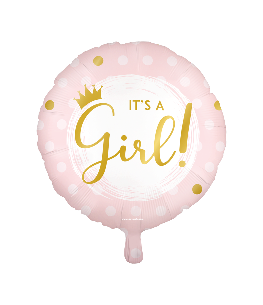 I Saw U First |Gender Reveal  Foil balloon - It's a girl! 46cm
