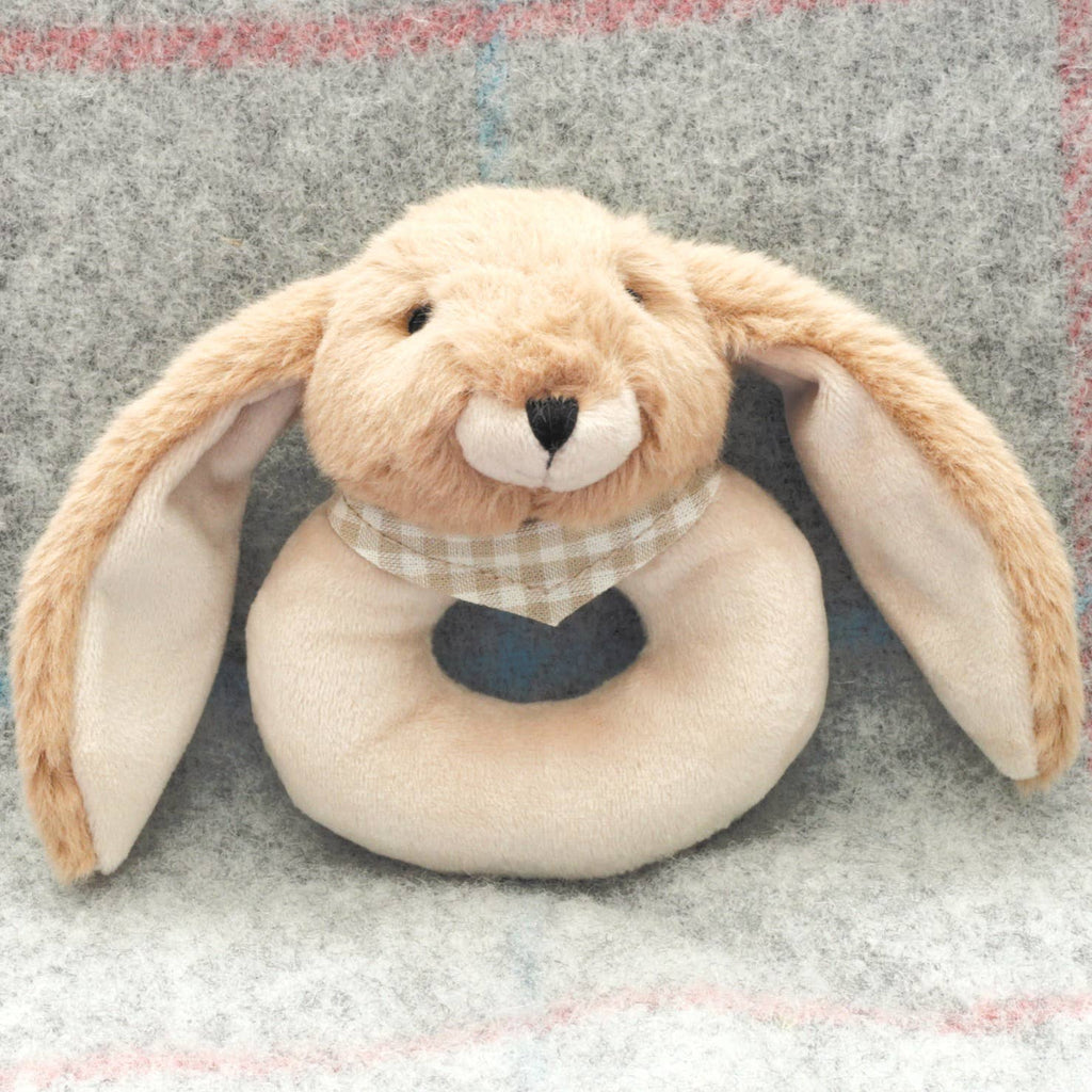 Bunny Baby Rattle Brown Premium