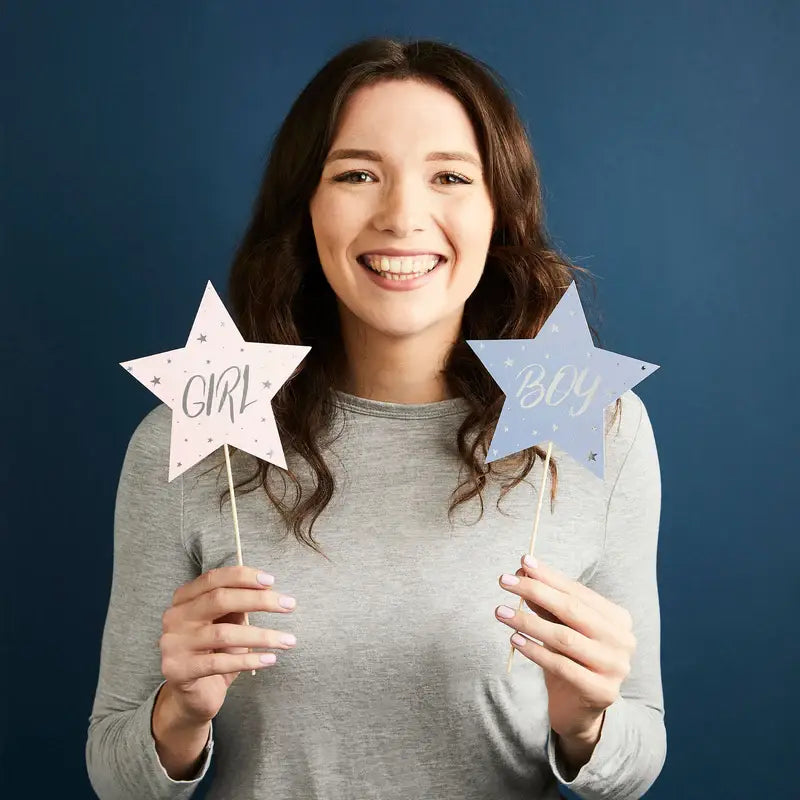 I Saw U First Gender Reveal Photo Booth Props 10 Pack