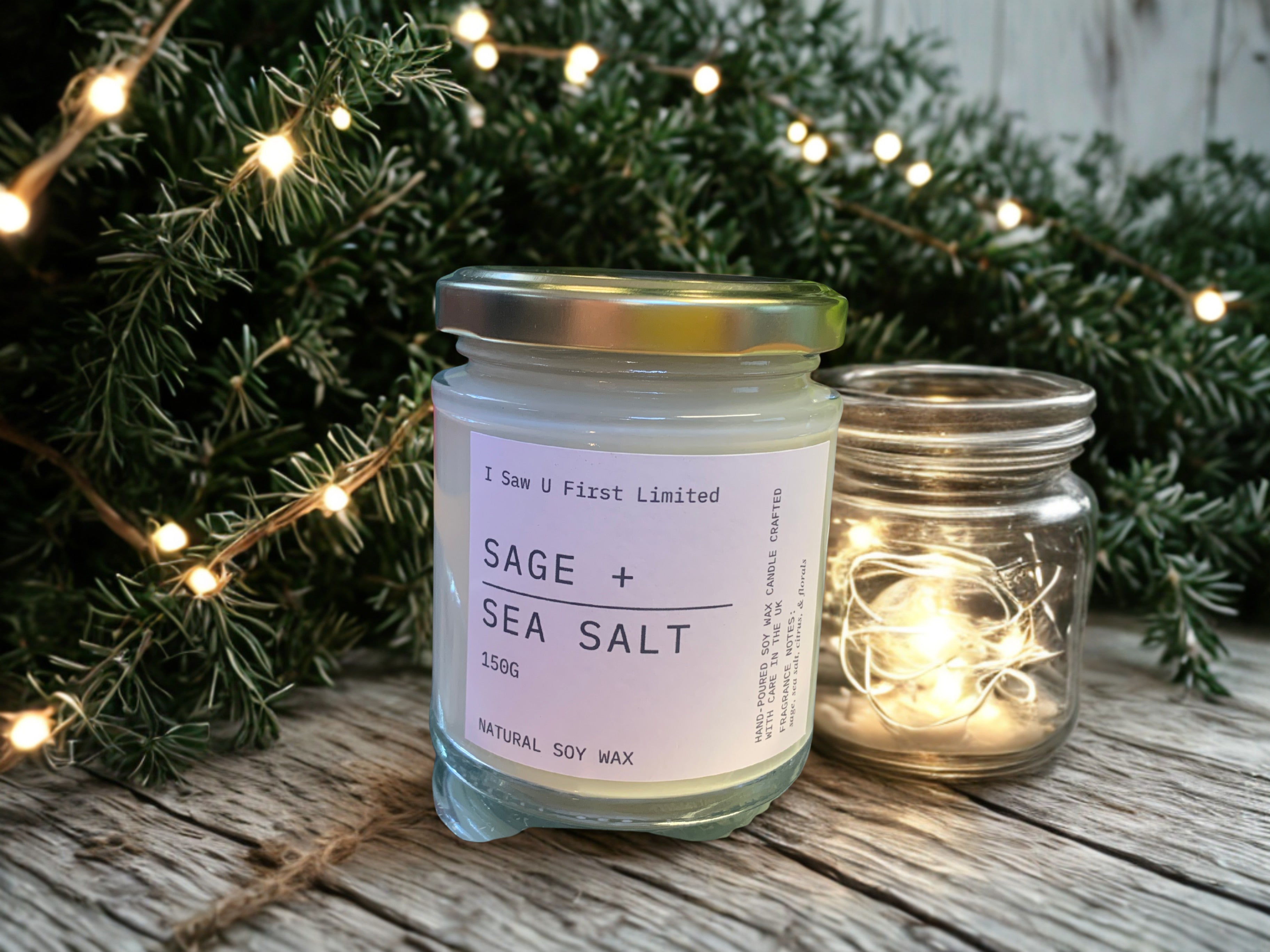 I Saw U First Candle Sage+Sea Salt Fragrance/ Medium - 150g