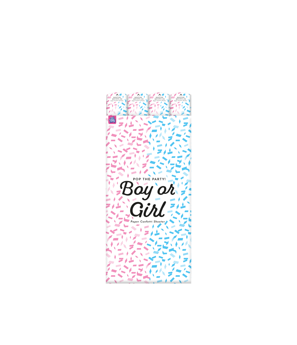 Gender Reveal Confetti Cannon  60 cm - GIRL